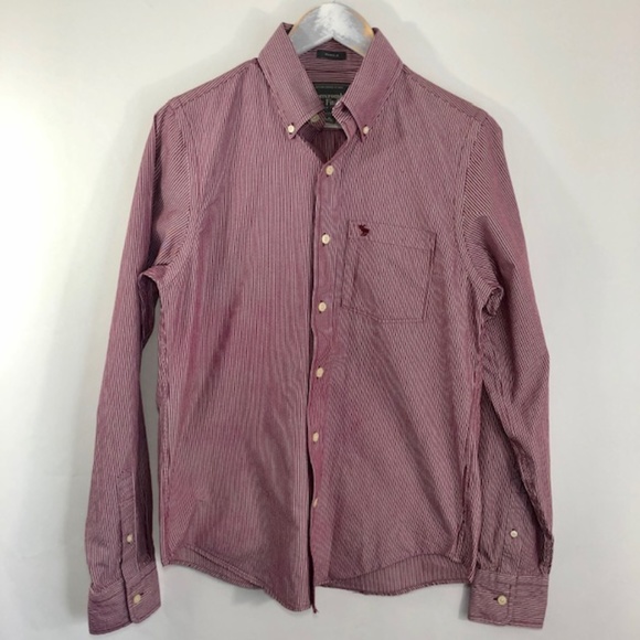 Abercrombie & Fitch Other - Abercrombie Mens Muscle Small Button Down Burgundy